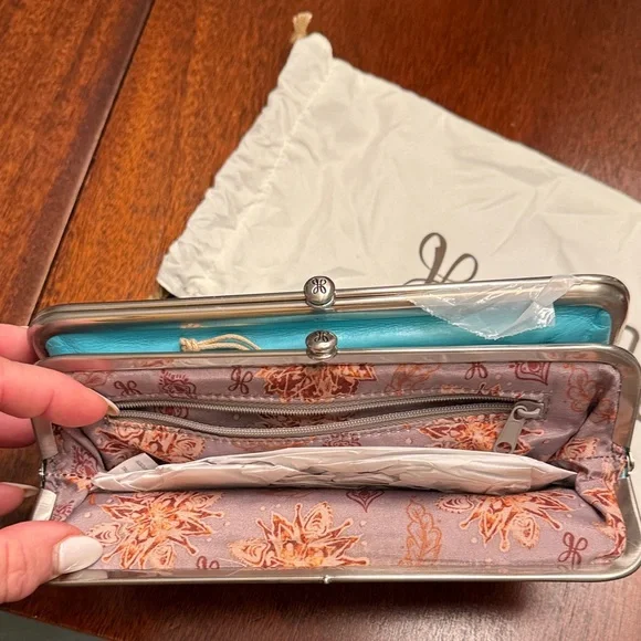 HOBO Turquoise Leather Clutch Wallet - Picture 4 of 4